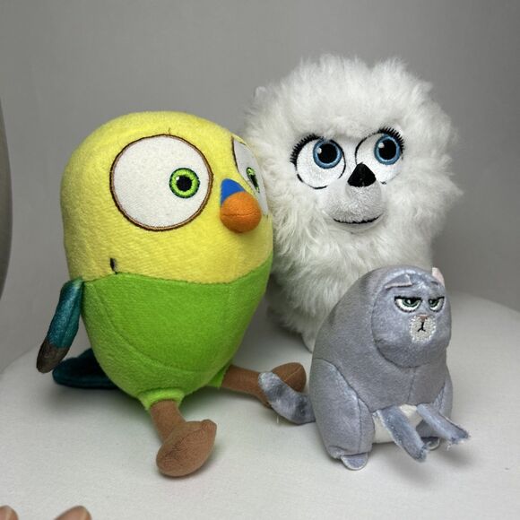 Secret Life of Pets GIDGET White Pomeranian Dig, SWEETPEA Bird & CHLOE  Cat - Picture 2 of 7